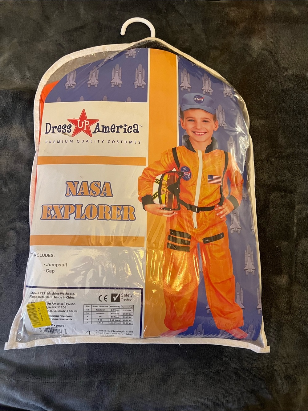Kids' NASA Explorer Orange Jumpsuit Costume/Dress Up With NASA Cap. NWOT. Medium